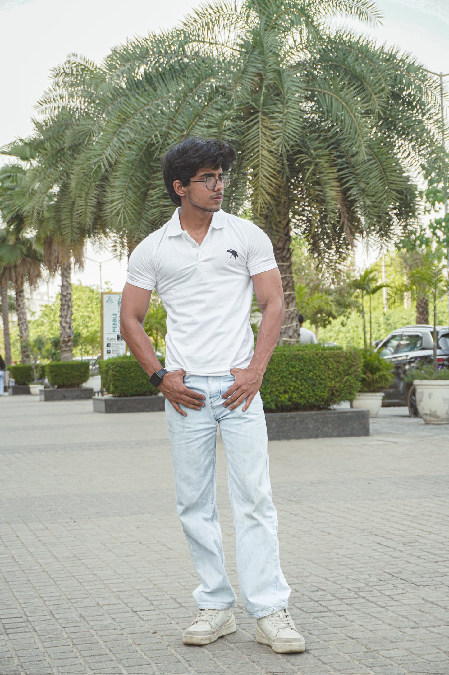 Eagle fit polo T-shirt (white)