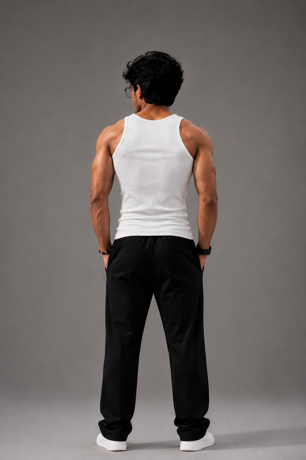 Ribbed vest combo (brown&white)