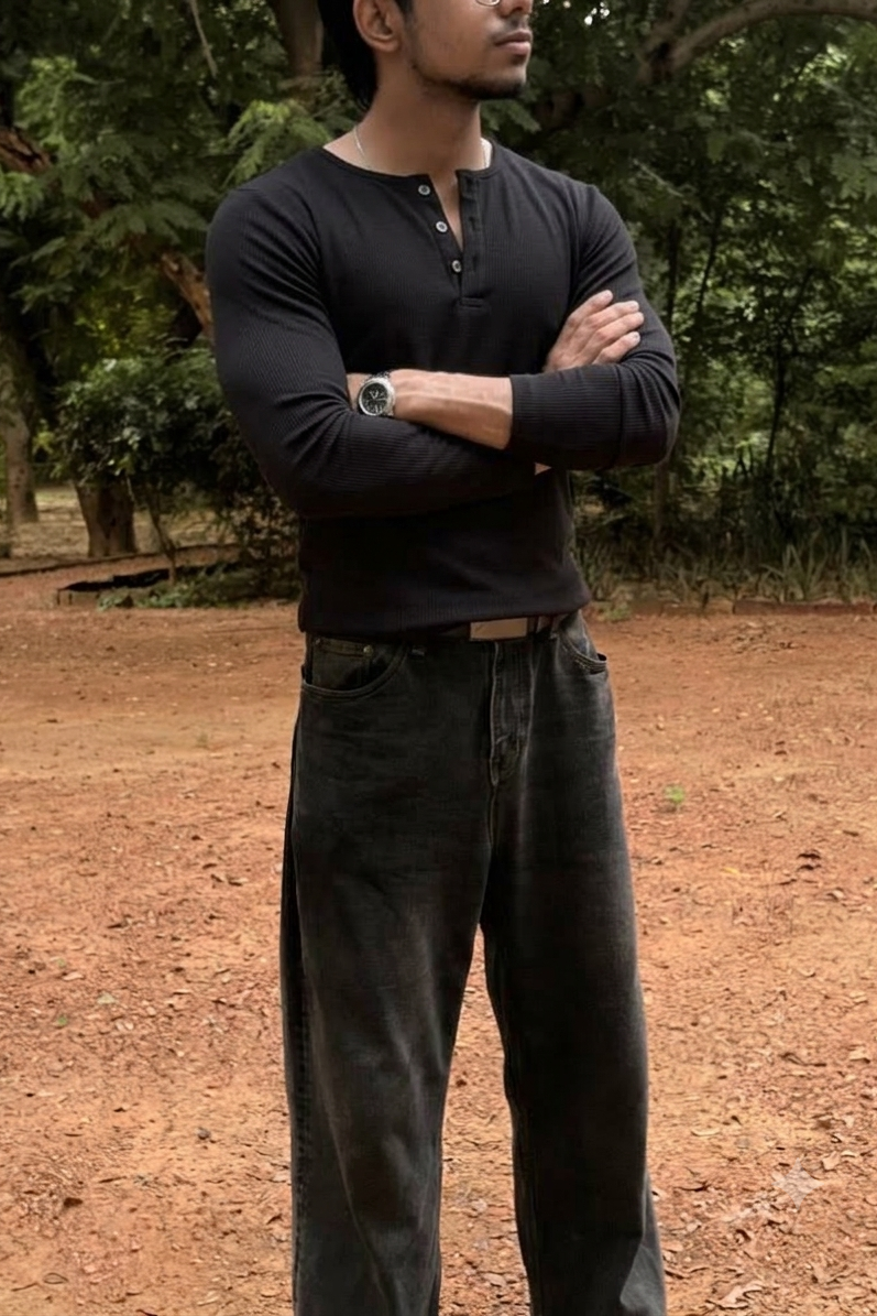 Apex Henley Combo (black&grey)