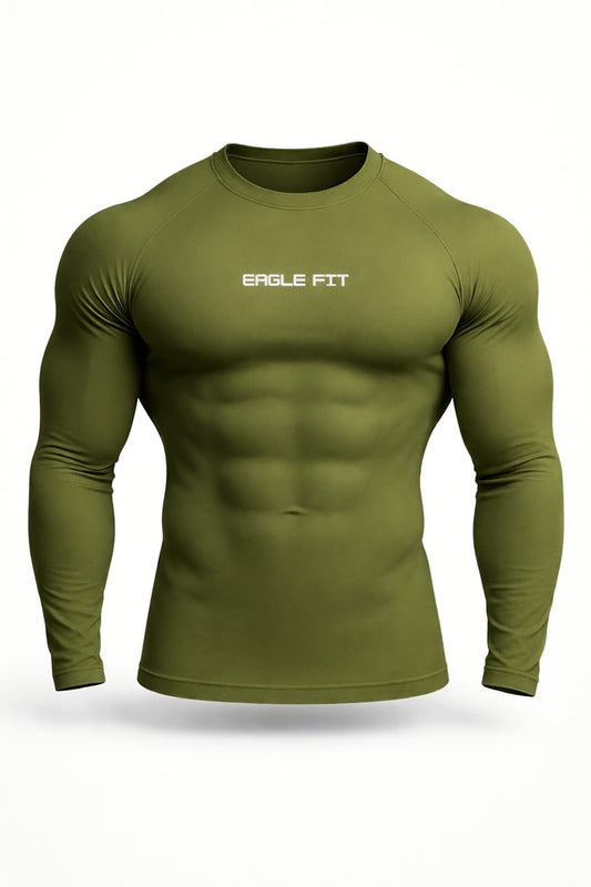 EAGLE FIT Full Sleeves Compression T-shirt (olive)