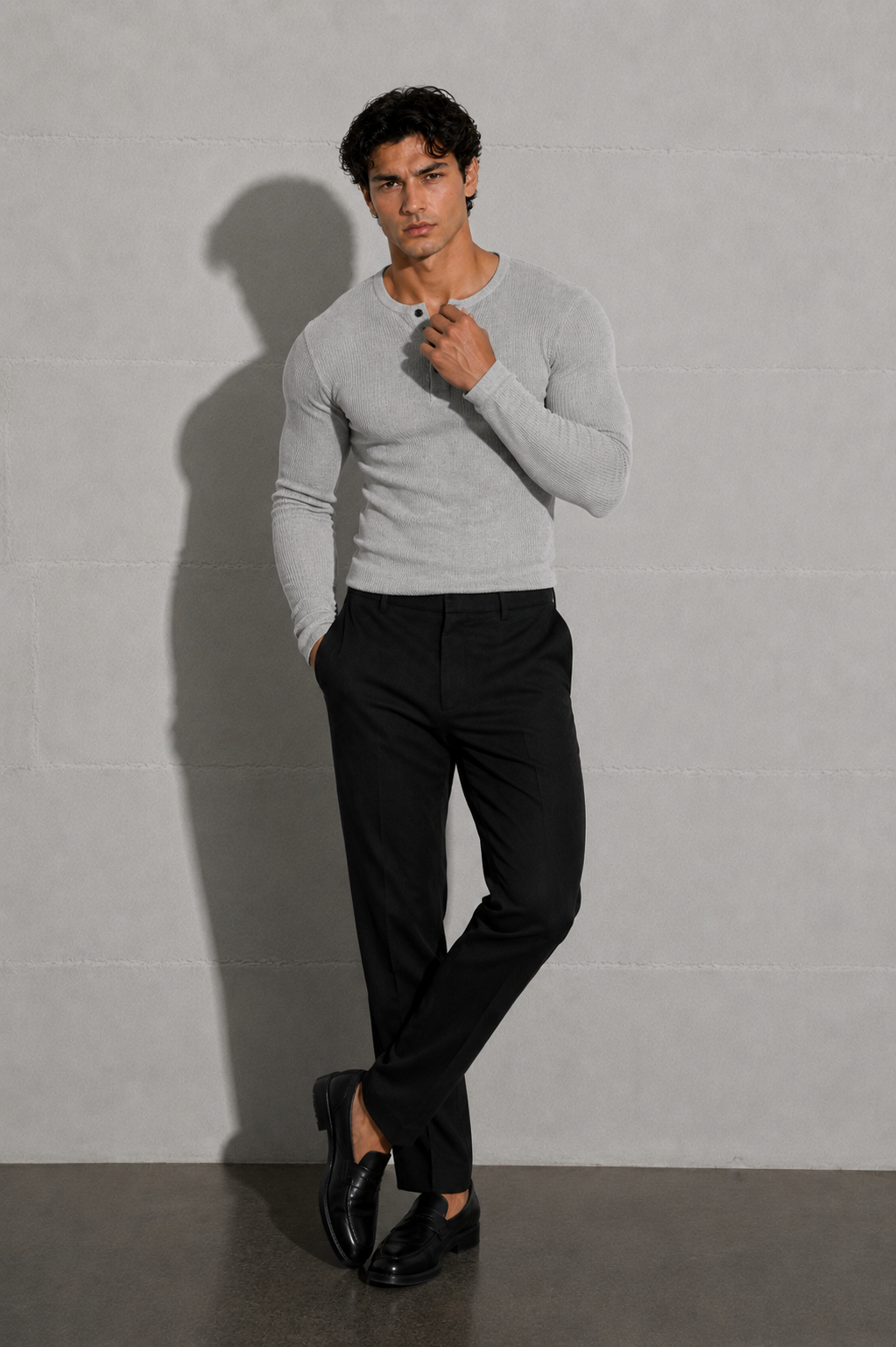 Eagle Fit Apex Henley (Light Grey)