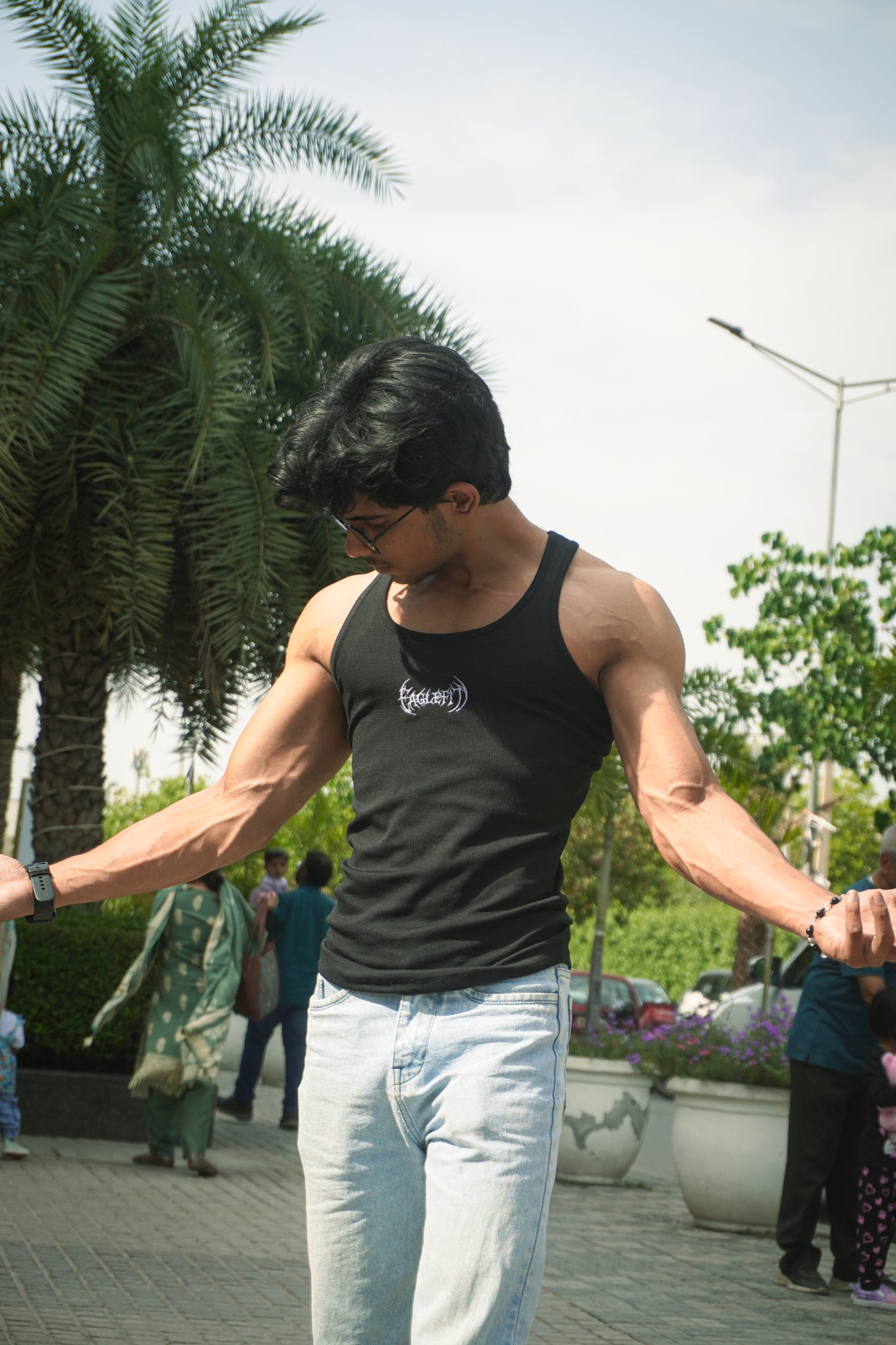 Eagle fit Ribbed vest (black)