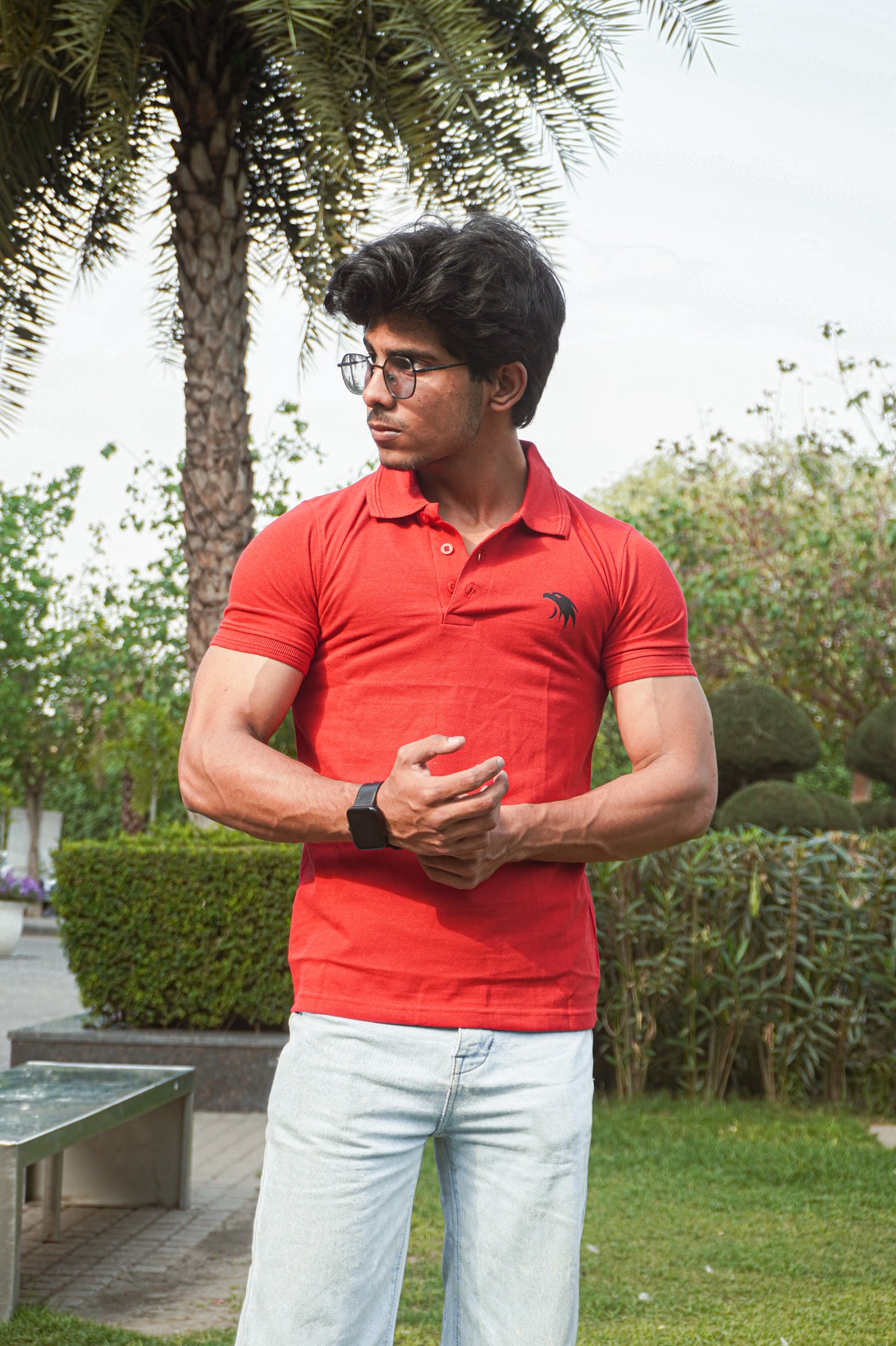 Eagle fit polo T-shirt (red)