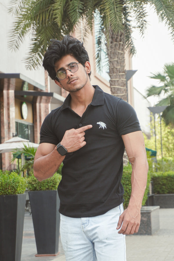 Eagle fit polo T-shirt (black)