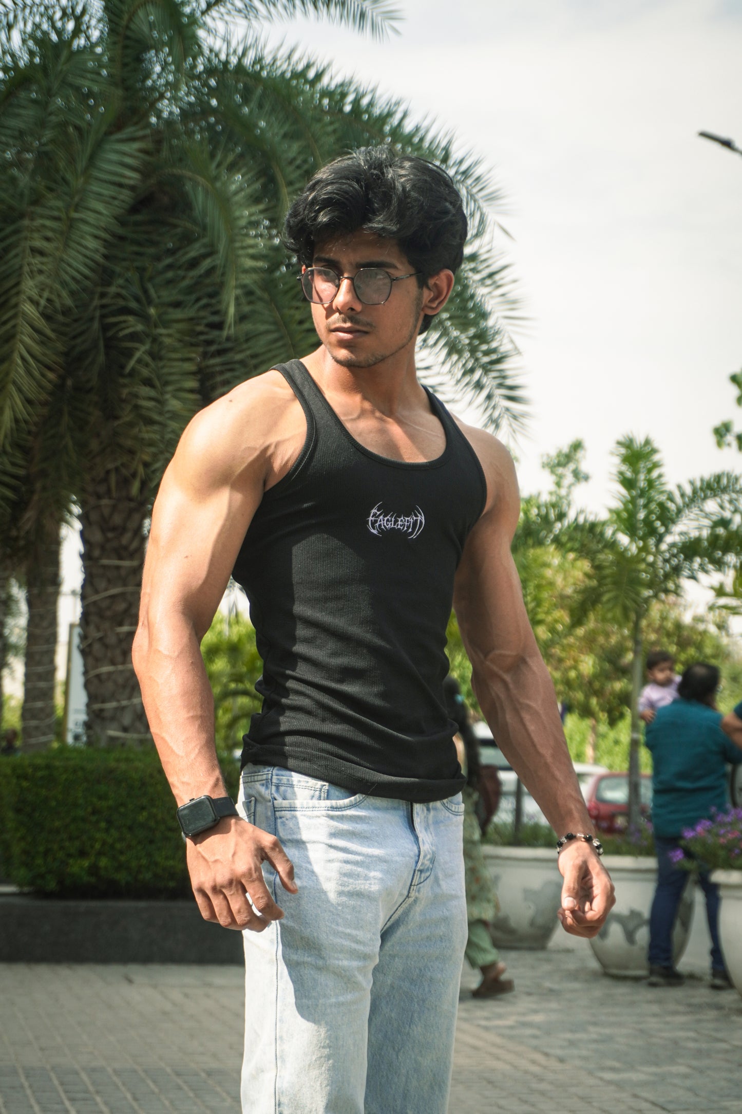 Eagle fit Ribbed vest (black)