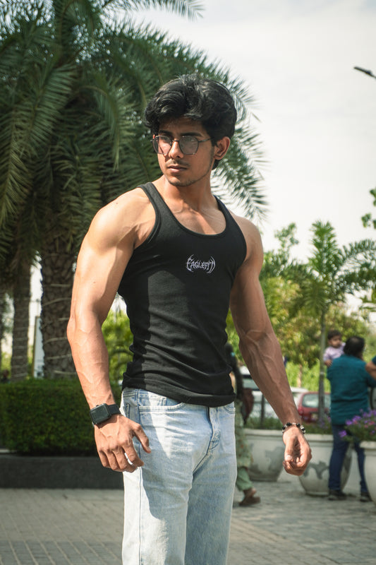 Eagle fit Ribbed vest (black)