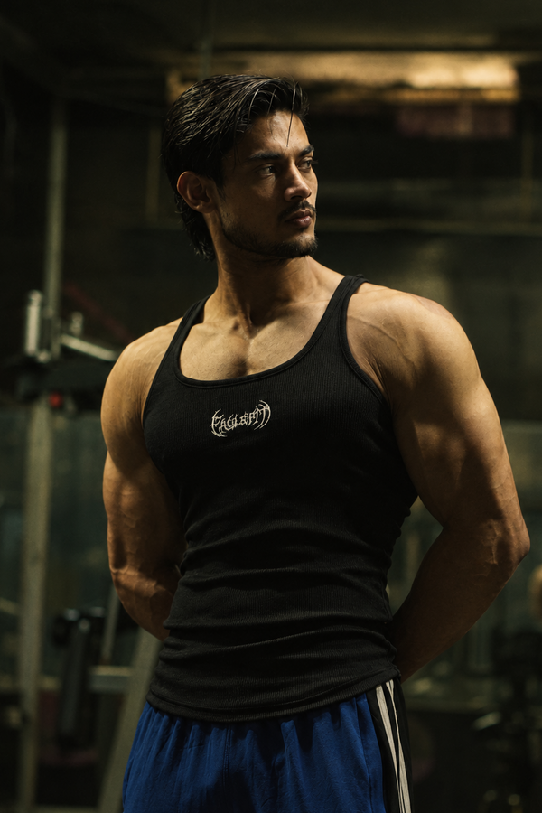 Eagle fit Ribbed vest (black)