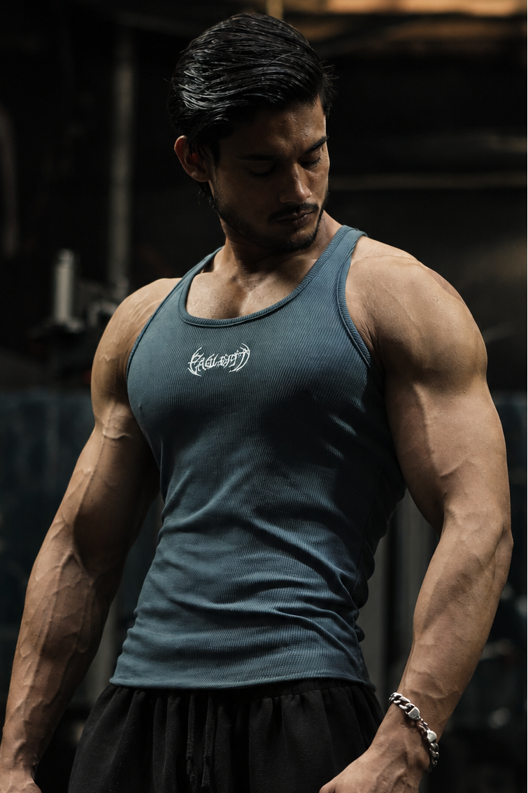 Ribbed vest combo (black&white&grey)