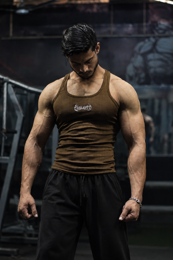 Eagle fit Ribbed vest (brown)