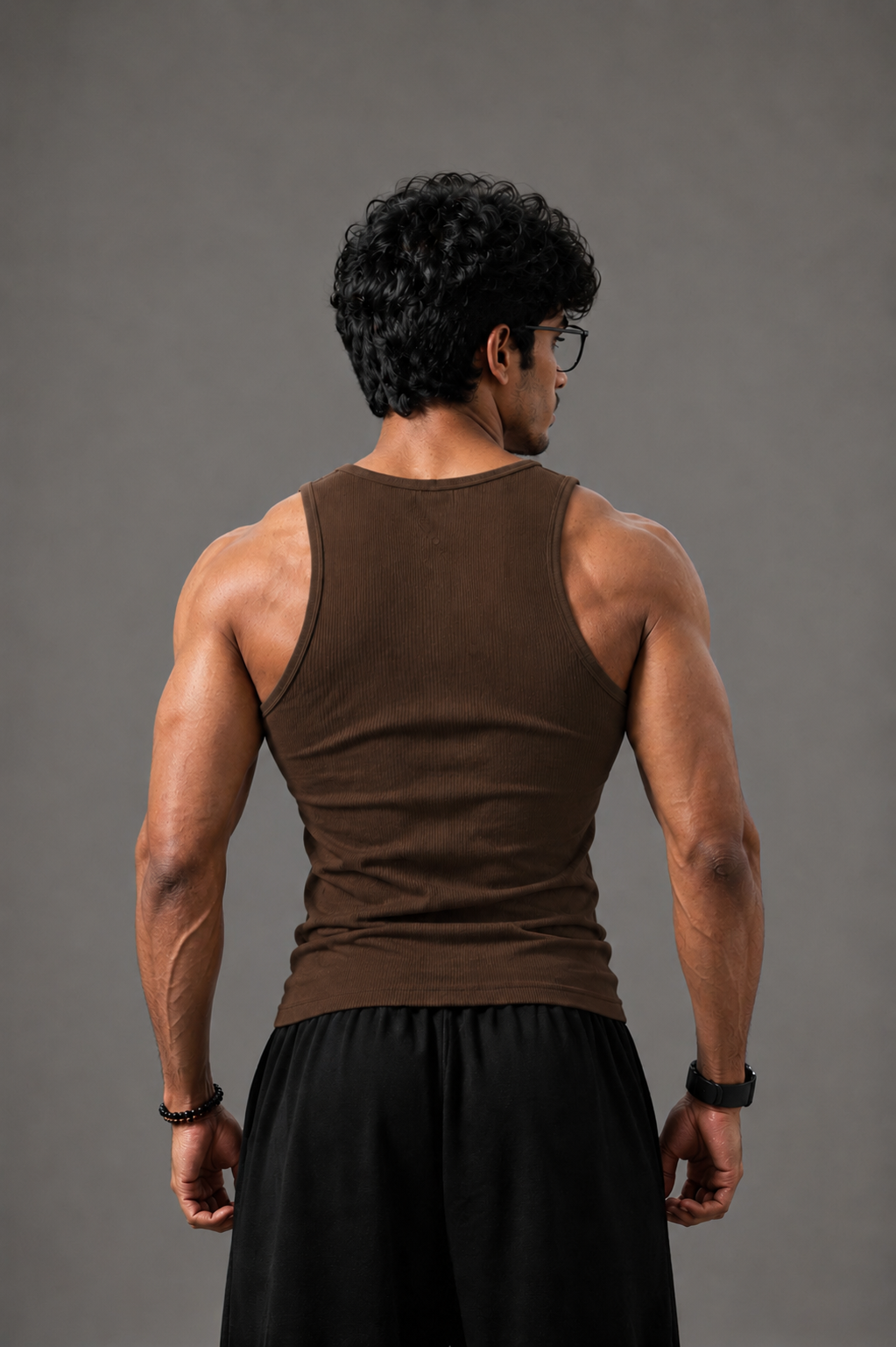 Eagle fit Ribbed vest (brown)