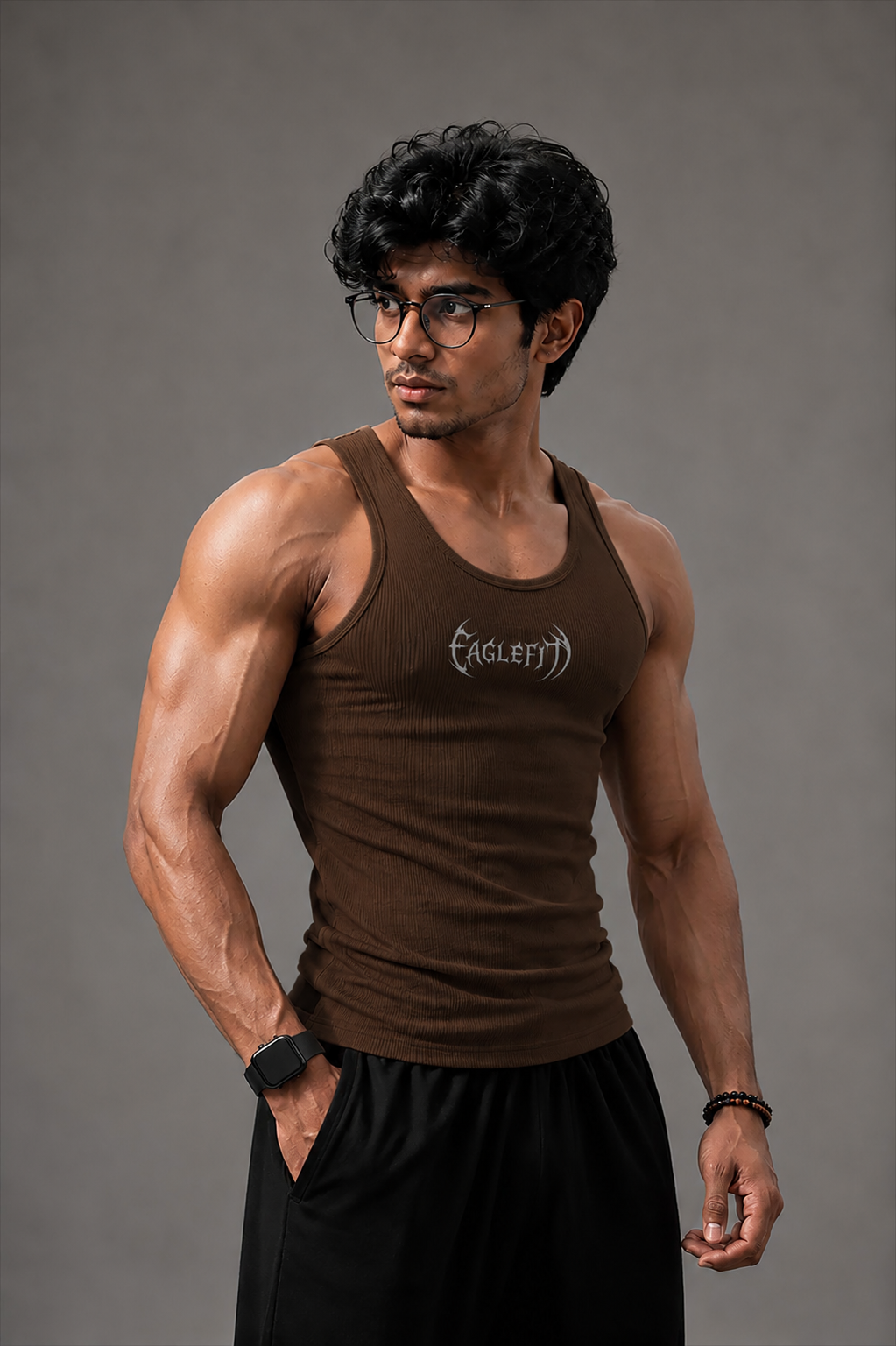 Eagle fit Ribbed vest (brown)