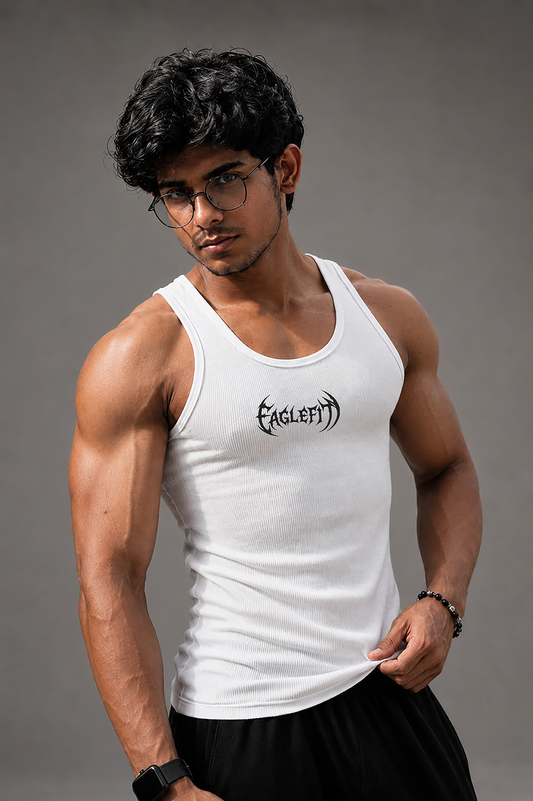 Eagle fit Ribbed vest (white)