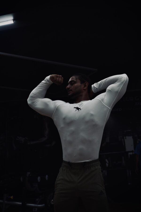 WHITE COMPRESSION T-SHIRT (Spine tattoo) - Image 2