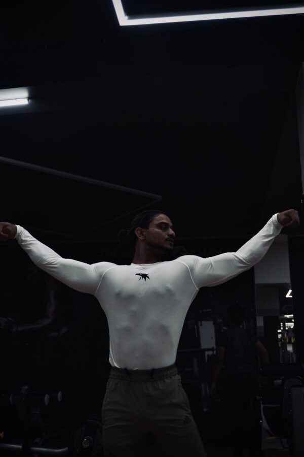 WHITE COMPRESSION T-SHIRT (Spine tattoo) - Image 5