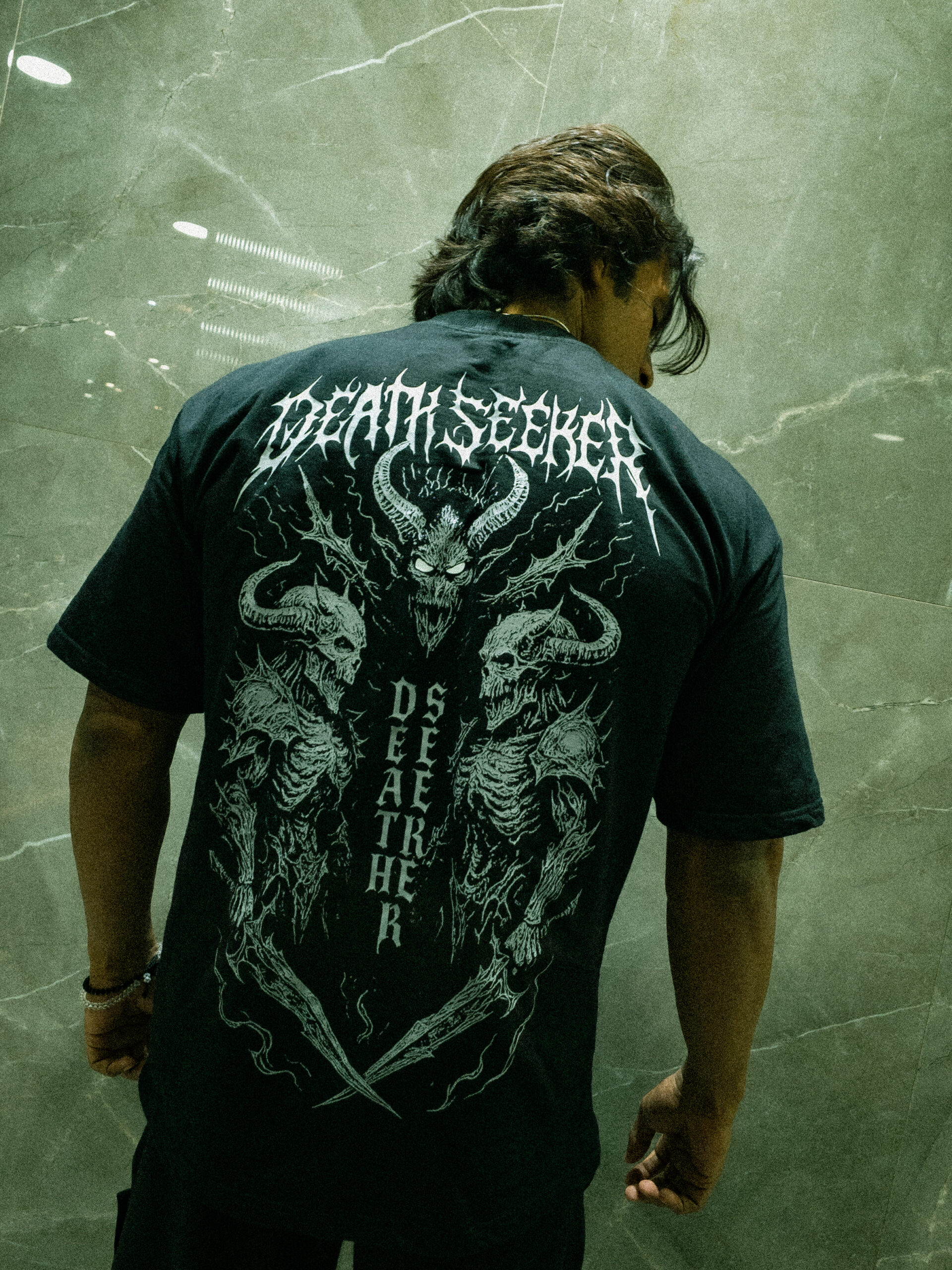 DEATHSEEKER Drop-shoulder T-shirt (black) - Image 2